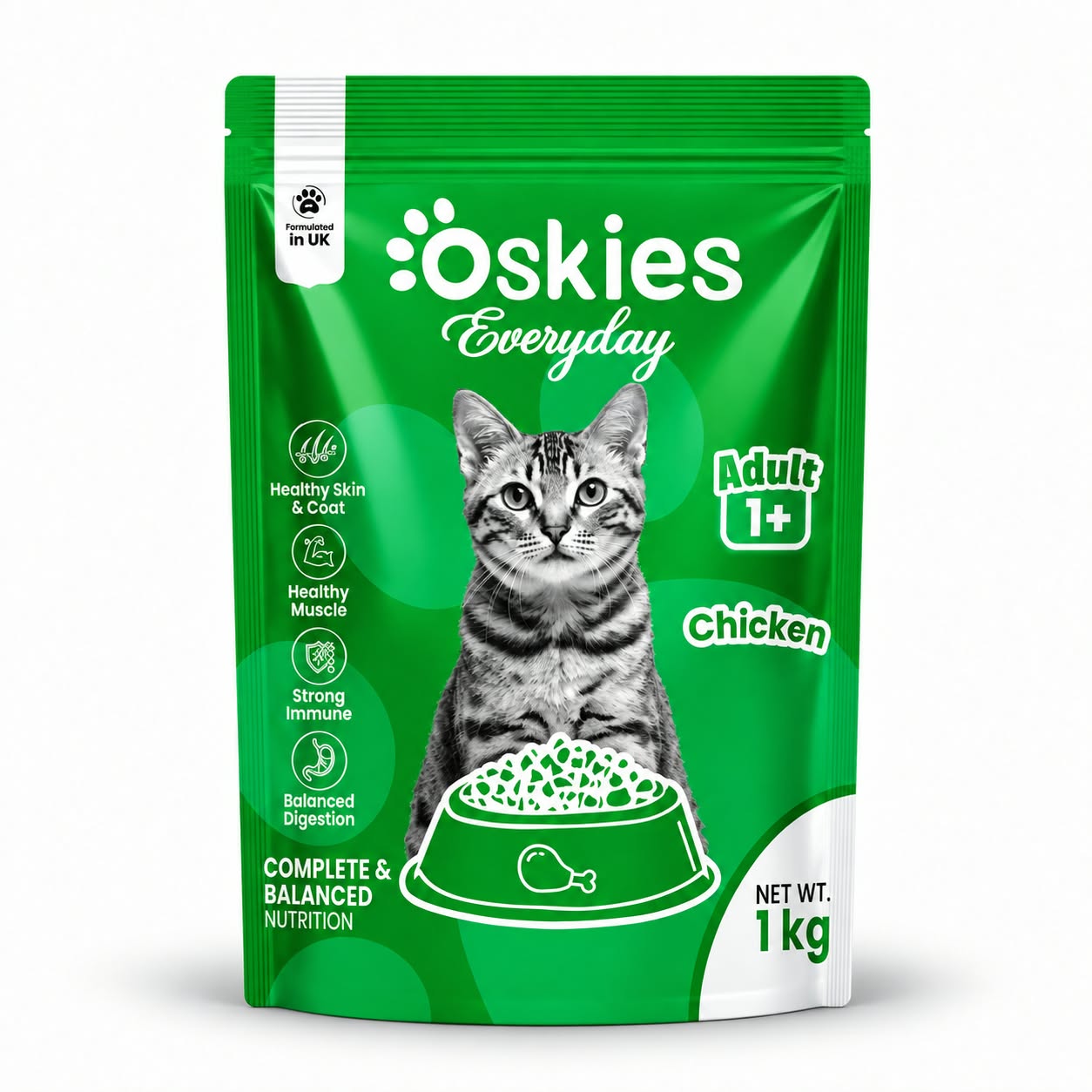 Oskies Adult Dry Cat Food (Chicken) - 1kg